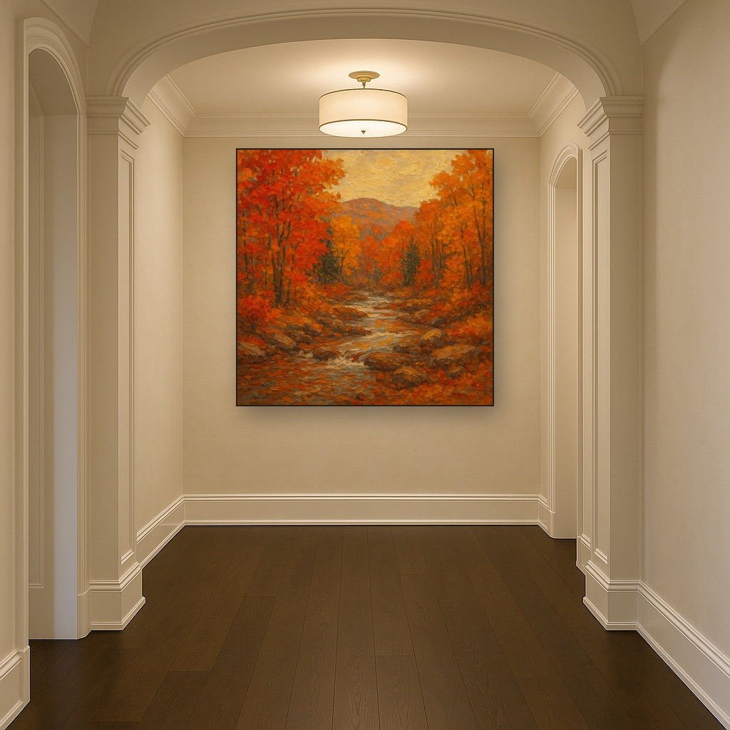 Autumn in the Adirondacks Landscape Oil Painting - View 5