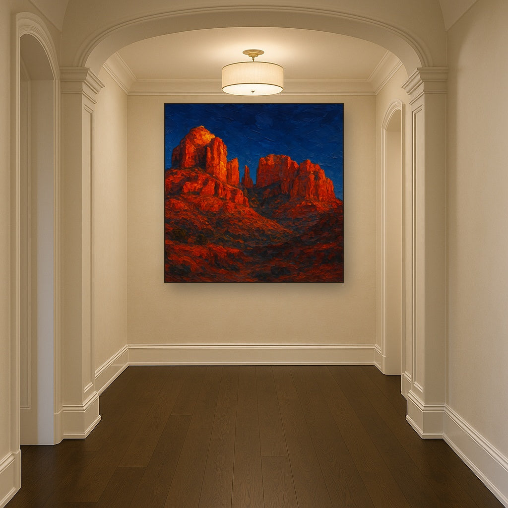 Sedona Red Rock Canyon Landscape Oil Painting - View 5