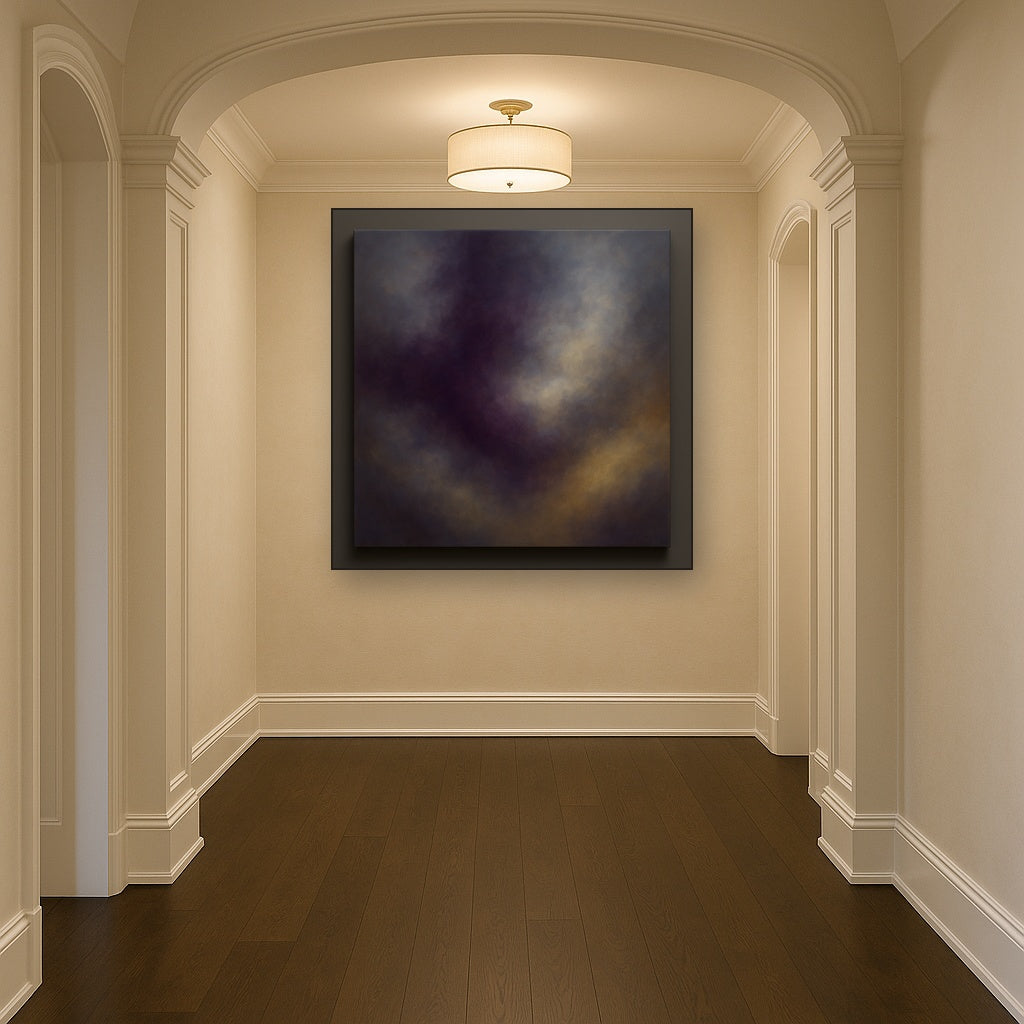 Gilded Plum & Soft Smoke Cloud Harmony No. 17 Oil Painting - View 5