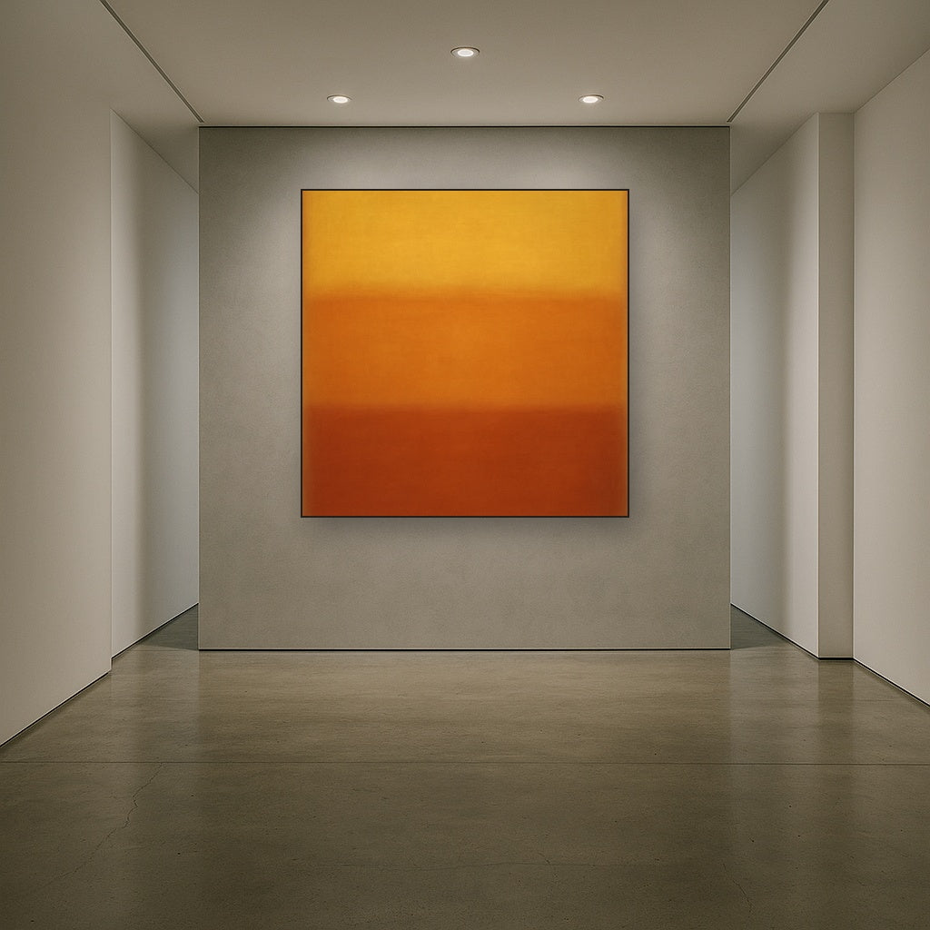 Luminous Ochre & Terracotta Horizon Color Field No. 21 Oil Painting - View 5