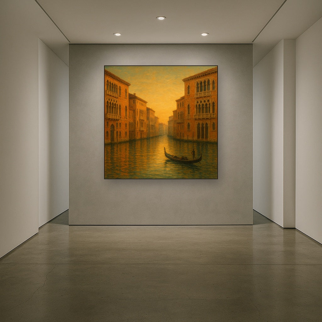 Venetian Canal Palaces at Golden Hour No. 13 Oil Painting - View 5