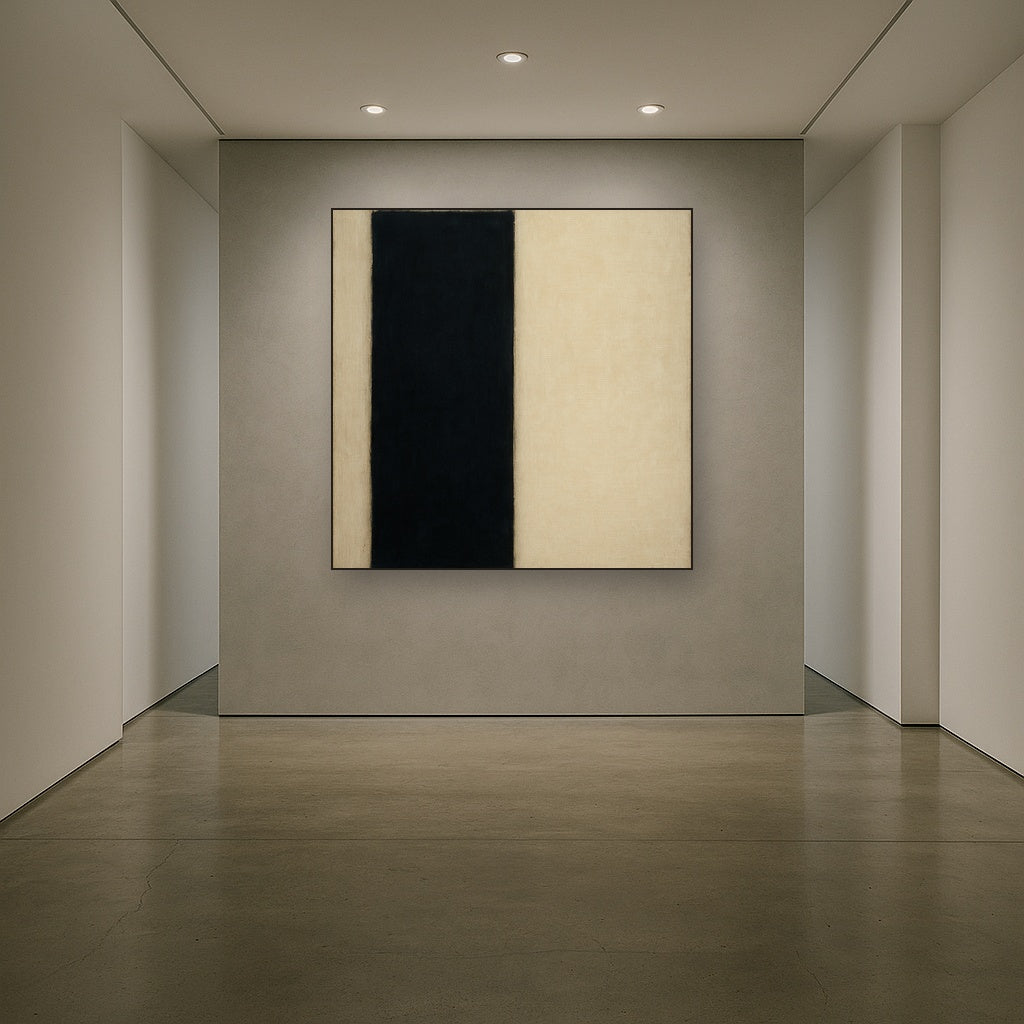 Deep Charcoal & Bone Monolith No. 1 - Modern Fine Art Oil Painting - View 5