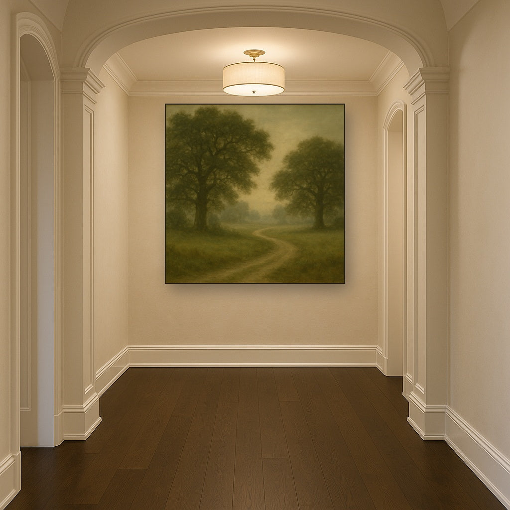 Misty English Countryside Lane No. 2 Oil Painting - View 5