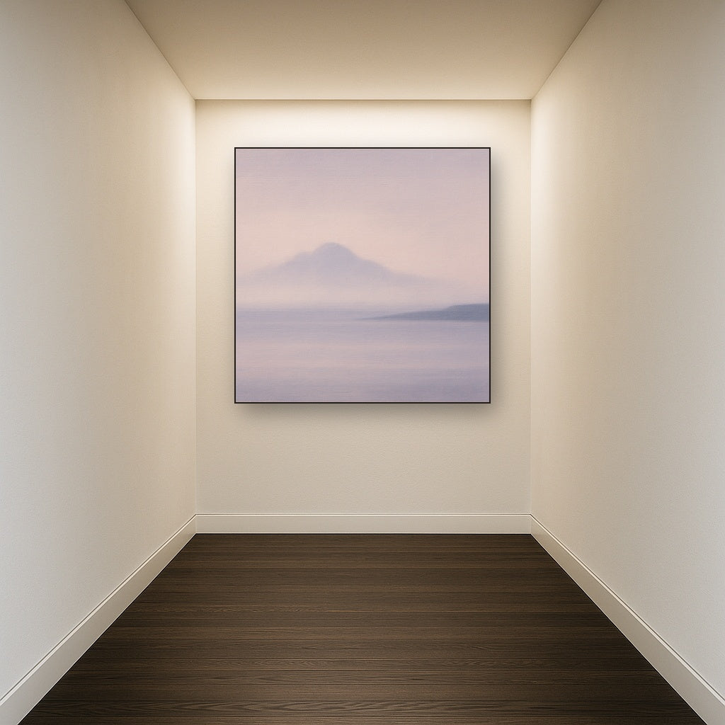 Misty Fjord & Low Clouds No. 7 - Modern Fine Art Oil Painting - View 5