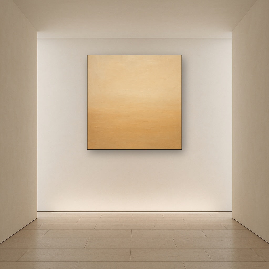 Earthy Raw Linen Texture Field No. 4 - Modern Fine Art Oil Painting - View 5