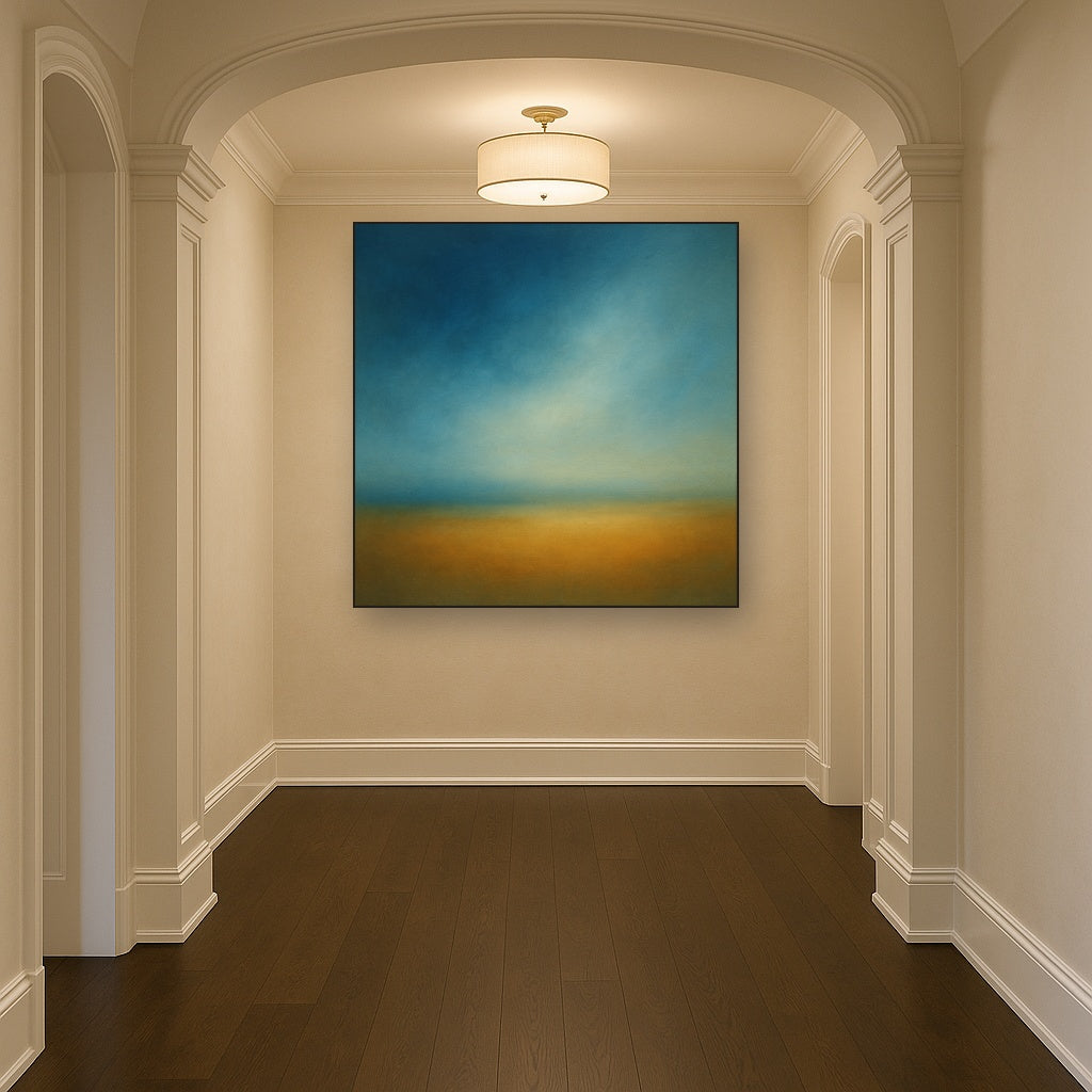 Celestial Azure & Warm Ochre Equilibrium No. 12 Oil Painting - View 5