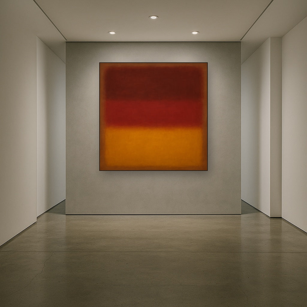 Crimson Burgundy & Saffron Gold Color Vibrations No. 10 Oil Painting - View 5