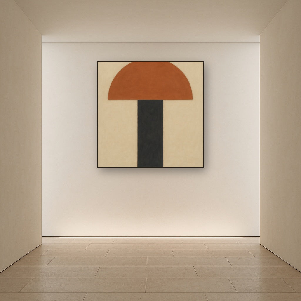 Semicircle Horizon & Minimalist Pillar No. 12 Oil Painting - View 5