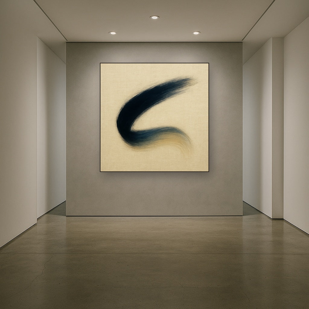Monochrome Brushstroke Void No. 5 - Modern Fine Art Oil Painting - View 5