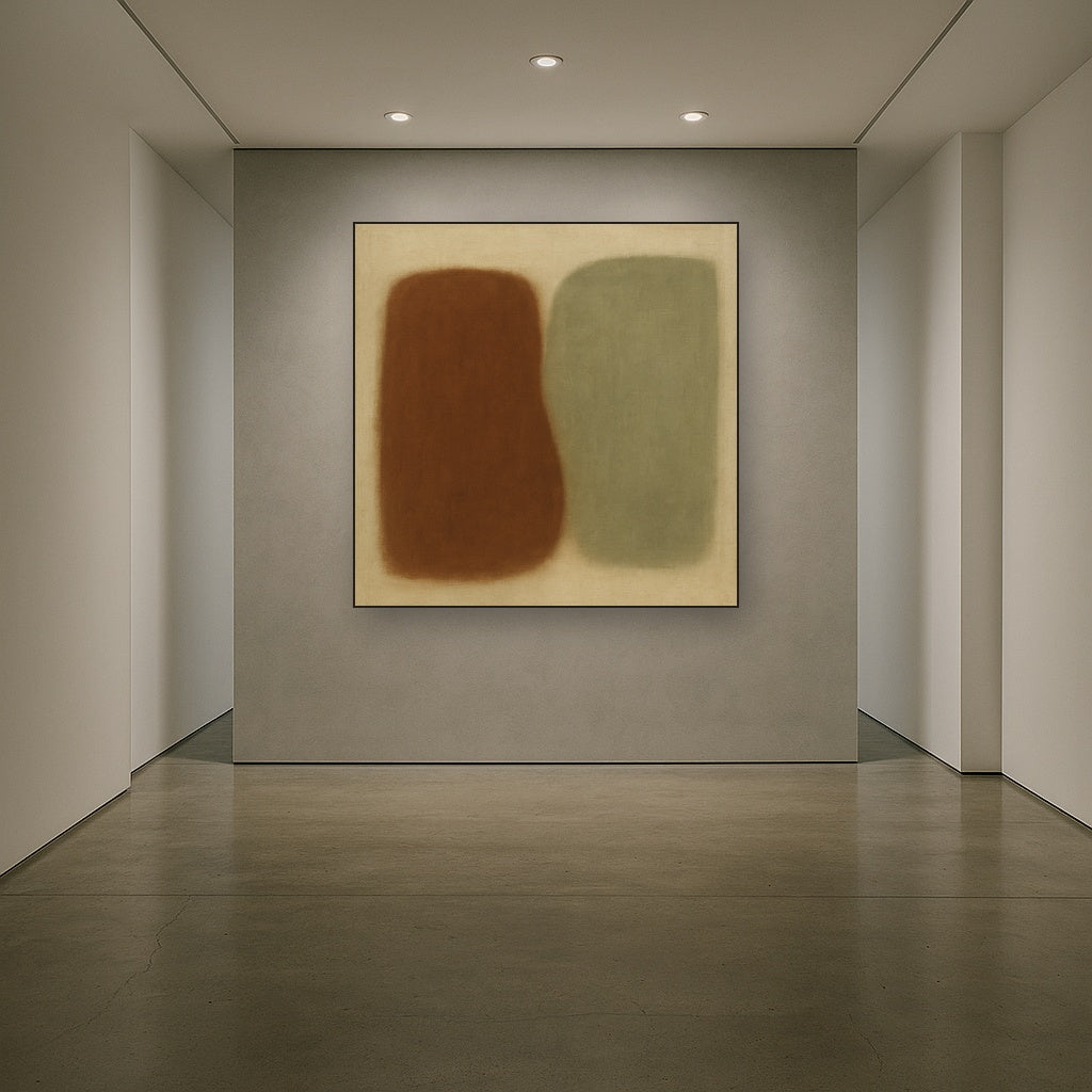 Burnt Umber & Greige Duet No. 7 - Modern Fine Art Oil Painting - View 5