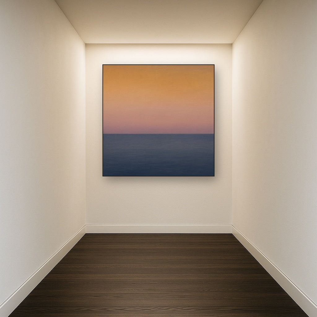 Dusk Horizon in Pale Lavender & Slate No. 3 - Modern Fine Art Oil Painting - View 5