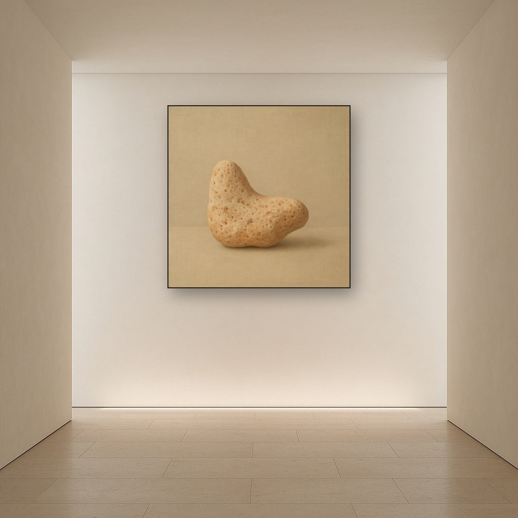 Zen Stone & Warm Grey Void No. 5 - Modern Fine Art Oil Painting - View 5