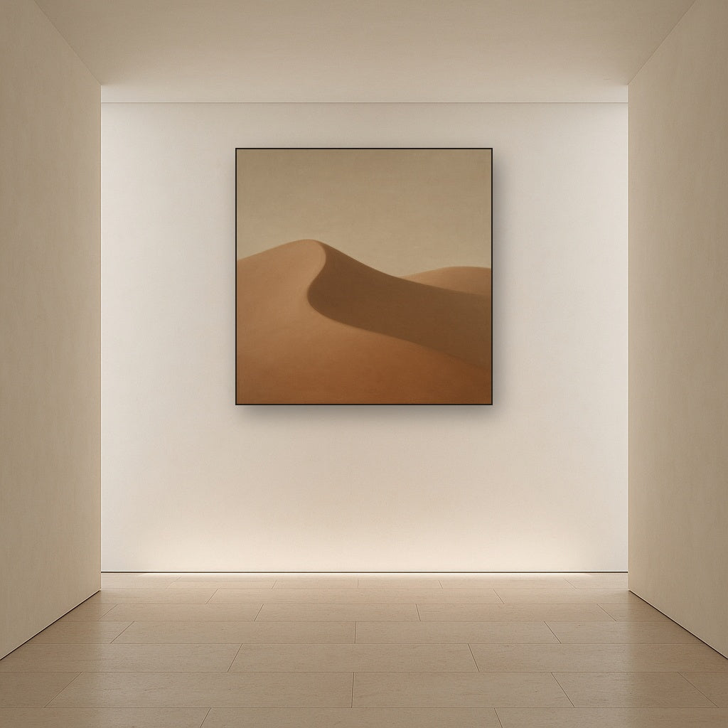 Muted Desert Dune Geometry No. 8 - Modern Fine Art Oil Painting - View 5