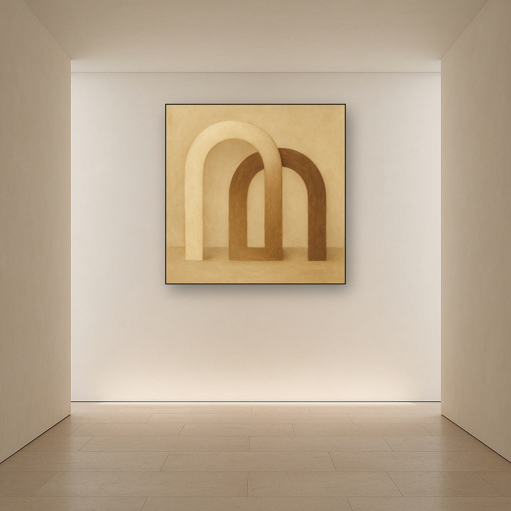 Minimalist Japandi Archways No. 10 - Modern Fine Art Oil Painting - View 5