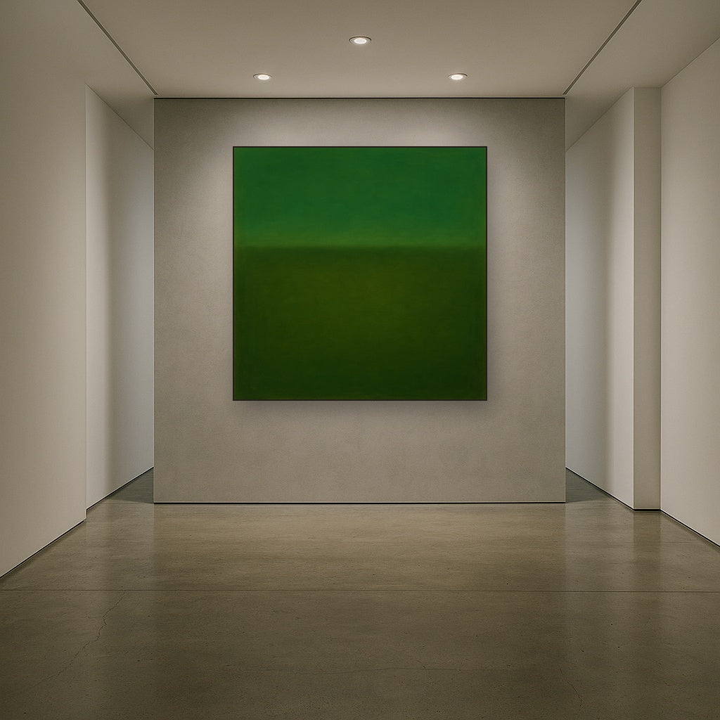 Forest Emerald & Deep Moss Contemplative Field No. 19 Oil Painting - View 5