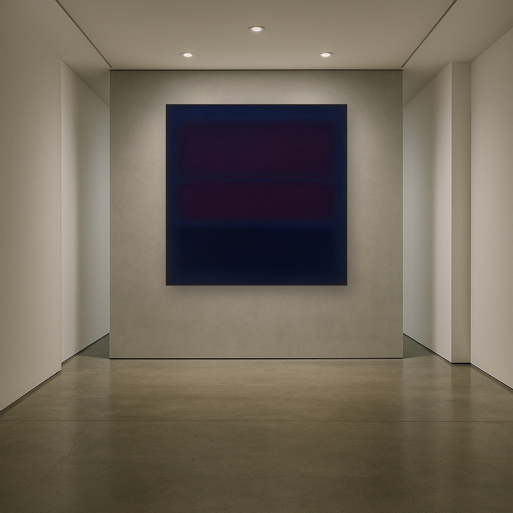 Deep Indigo & Midnight Plum Ambient Field No. 27 Oil Painting - View 5