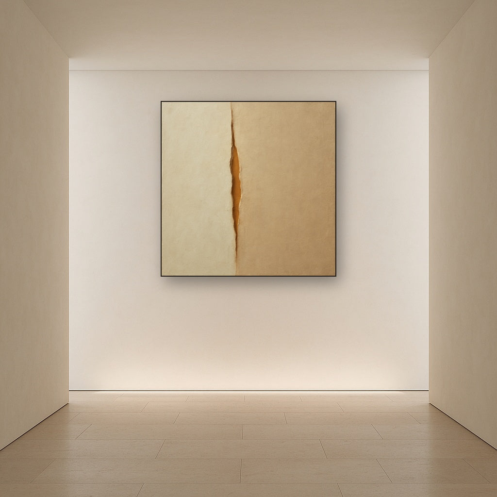Tactile Stucco & Ochre Rift No. 9 - Modern Fine Art Oil Painting - View 5