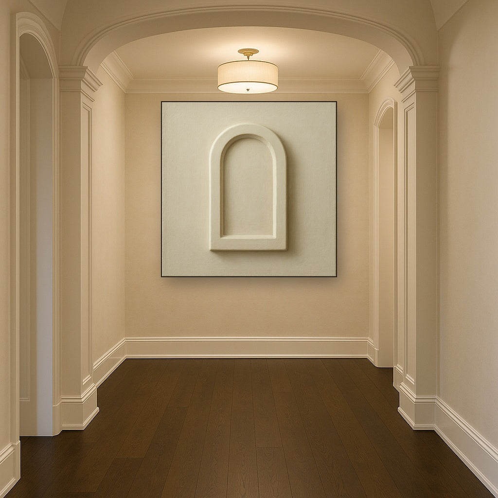 Textured Monolithic Plaster Arch No. 9 - Modern Fine Art Oil Painting - View 5