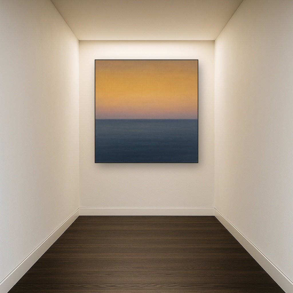 Dusk Horizon in Pale Lavender & Slate No. 3 - Modern Fine Art Oil Painting - View 5