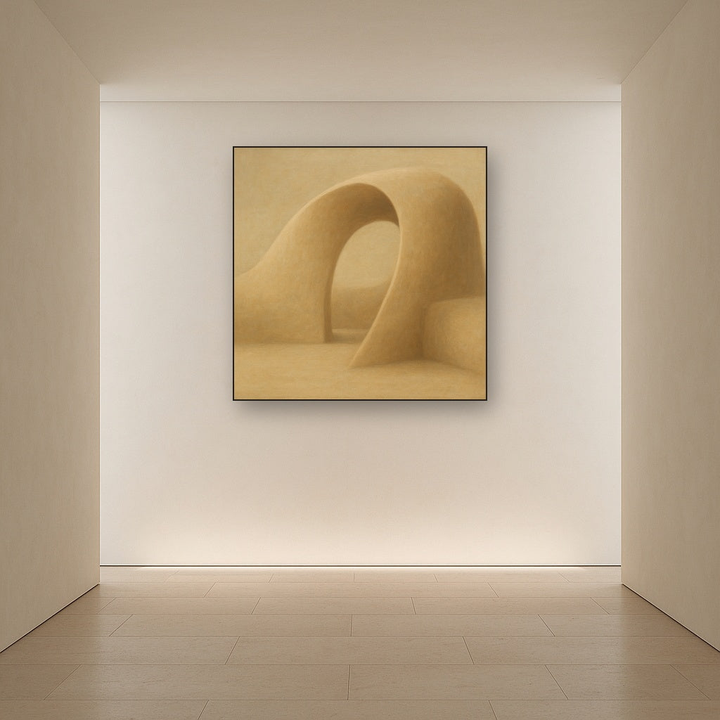 Soft Architectural Curve in Desert Bone No. 28 Oil Painting - View 5