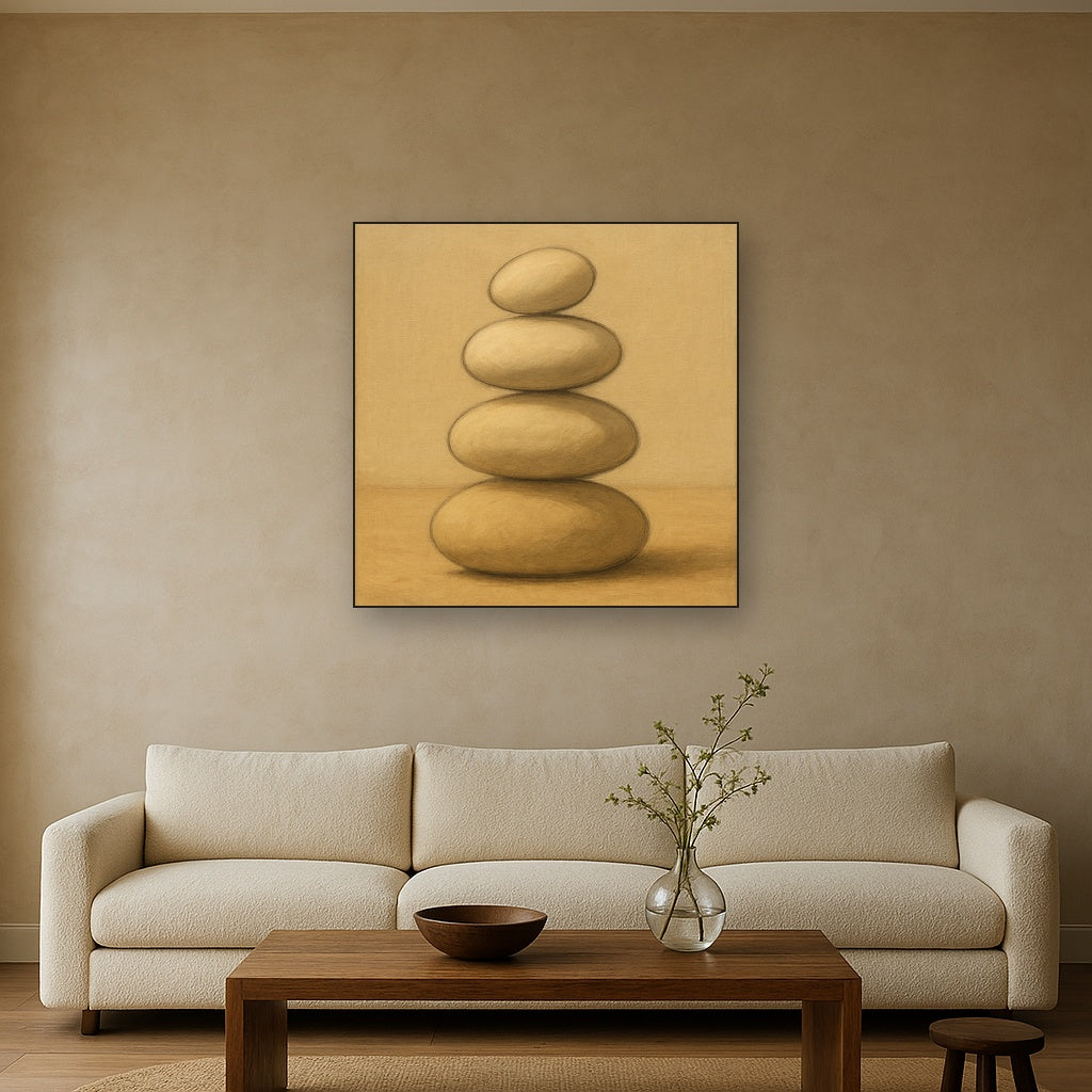 Organic Pebble Contours No. 3 - Modern Fine Art Oil Painting - View 2