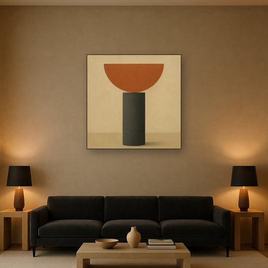 Semicircle Horizon & Minimalist Pillar No. 21 Oil Painting - View 2