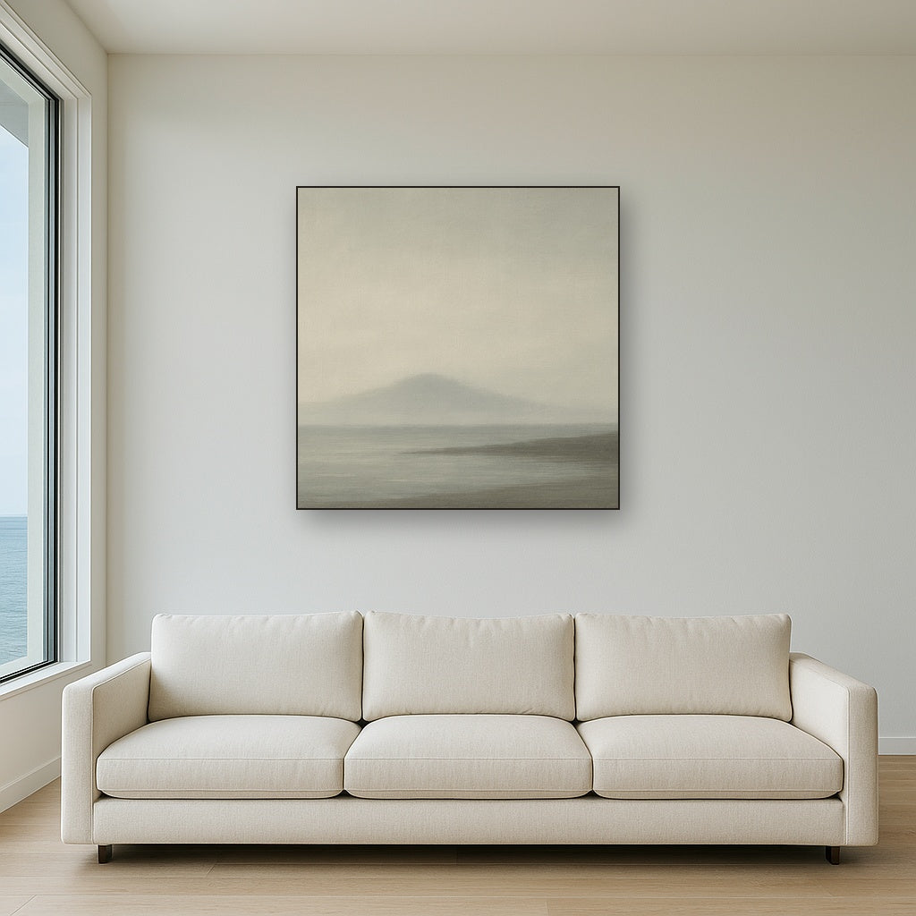 Misty Fjord & Low Clouds No. 7 - Modern Fine Art Oil Painting - View 2