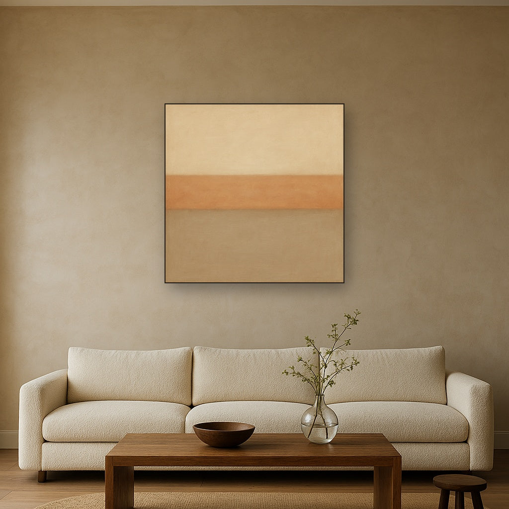 Aged Plaster & Sand Horizon No. 2 - Modern Fine Art Oil Painting - View 2