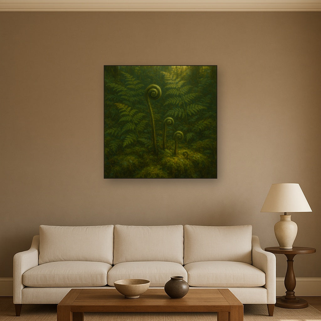Forest Ferns & Mossy Woodland Herbarium No. 3 Fine Art Oil Painting - View 2