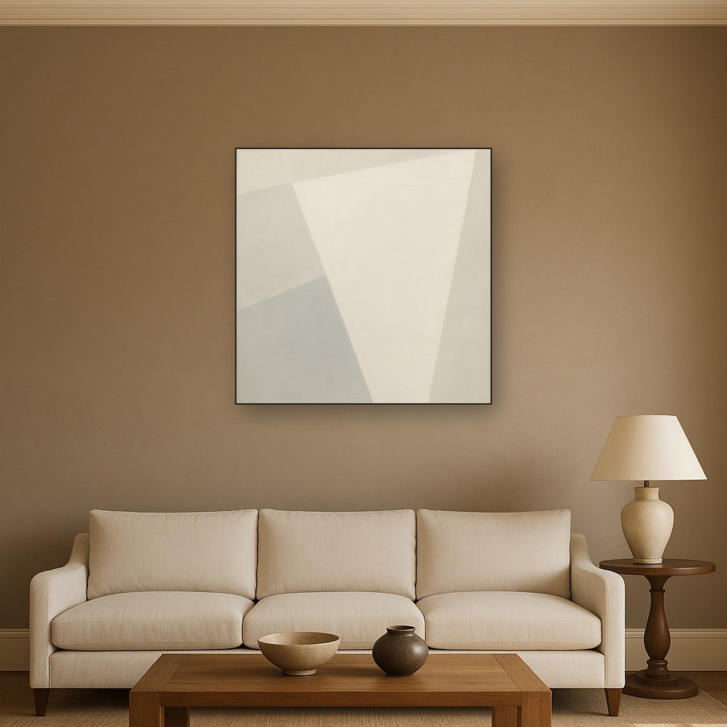 Architectural Stucco Geometry No. 3 - Modern Fine Art Oil Painting - View 2