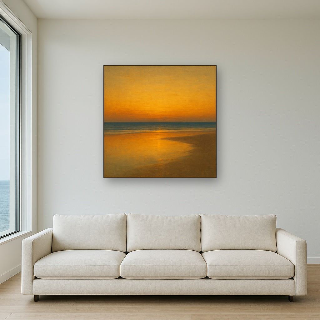 Golden Hour Surf Reflection No. 8 - Modern Fine Art Oil Painting - View 2