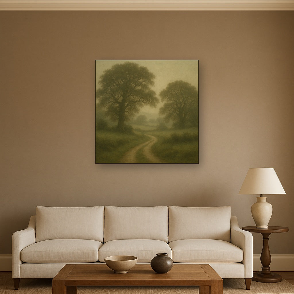 Misty English Countryside Lane No. 3 Oil Painting - View 2