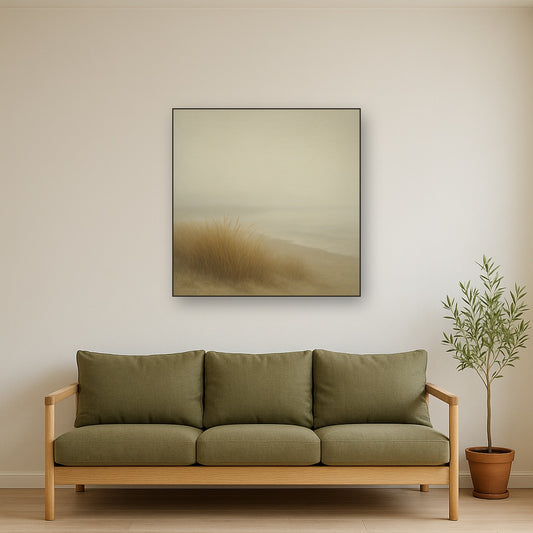 Silent Dune Grass in November Sea Fog No. 22 Oil Painting - View 2