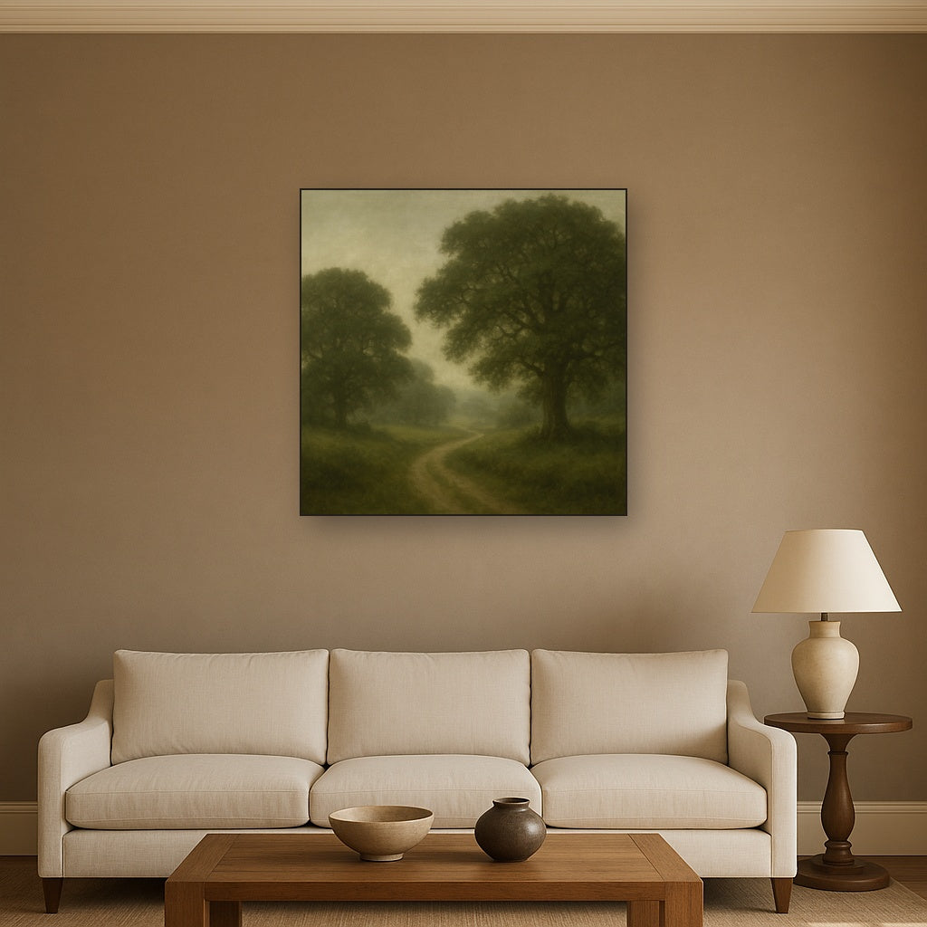 Misty English Countryside Lane No. 6 Oil Painting - View 2
