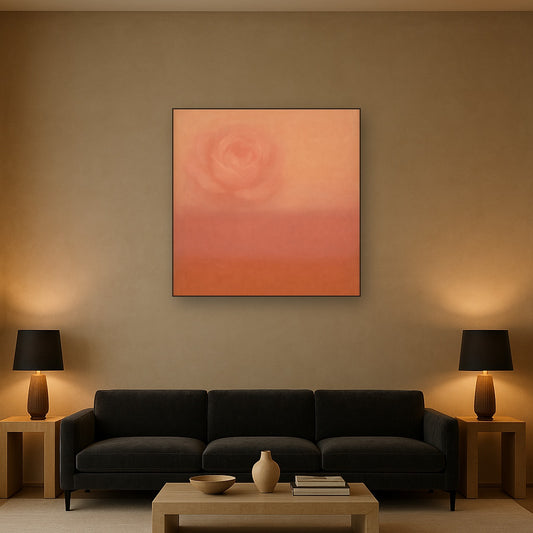 Blush Rose & Dusky Terracotta Ambient Glow No. 20 Oil Painting - View 2
