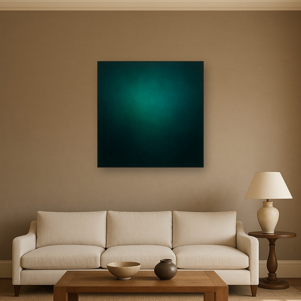 Midnight Teal & Deep Malachite Gradient No. 11 Oil Painting - View 2