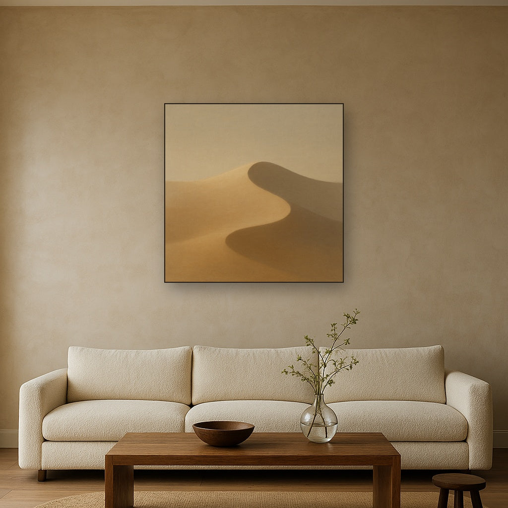 Muted Desert Dune Geometry No. 8 - Modern Fine Art Oil Painting - View 2