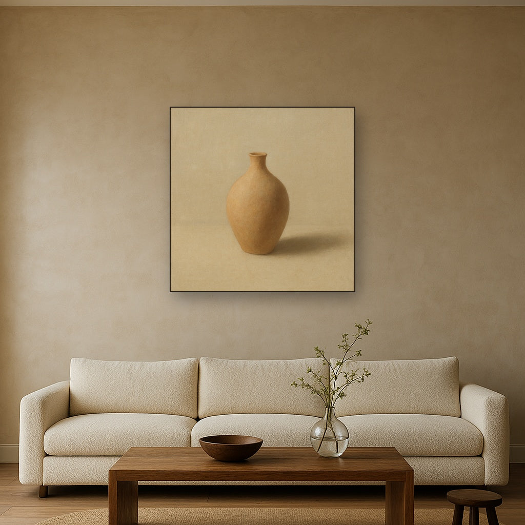 Organic Clay Vessel & Solitary Shadow No. 4 Oil Painting - View 2