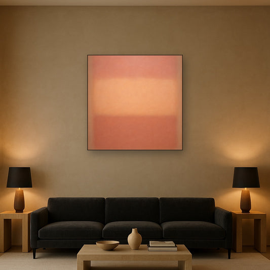 Blush Rose & Dusky Terracotta Ambient Glow No. 15 Oil Painting - View 2