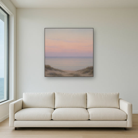 Pastel Dusk Horizon over Calm Atlantic Waters No. 3 Oil Painting - View 2