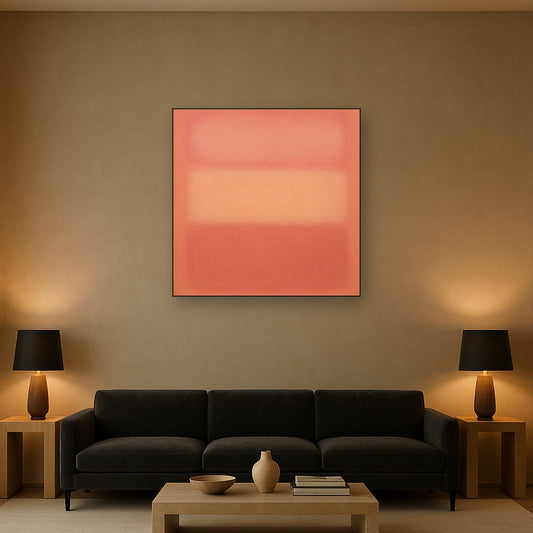 Blush Rose & Dusky Terracotta Ambient Glow No. 14 Oil Painting - View 2