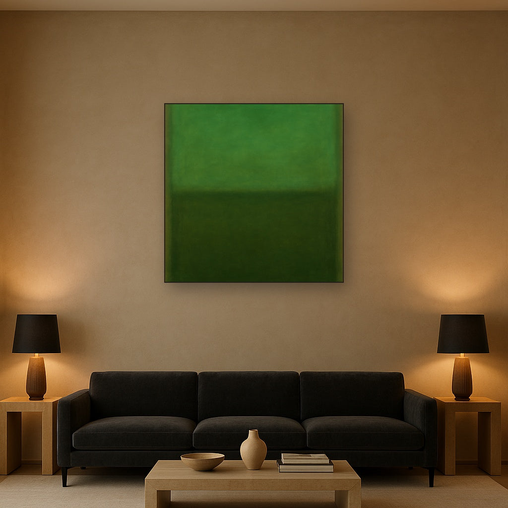 Forest Emerald & Deep Moss Contemplative Field No. 23 Oil Painting - View 2