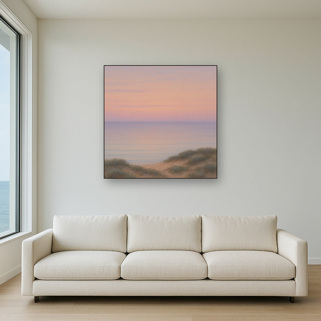 Pastel Dusk Horizon over Calm Atlantic Waters No. 13 Oil Painting - View 2