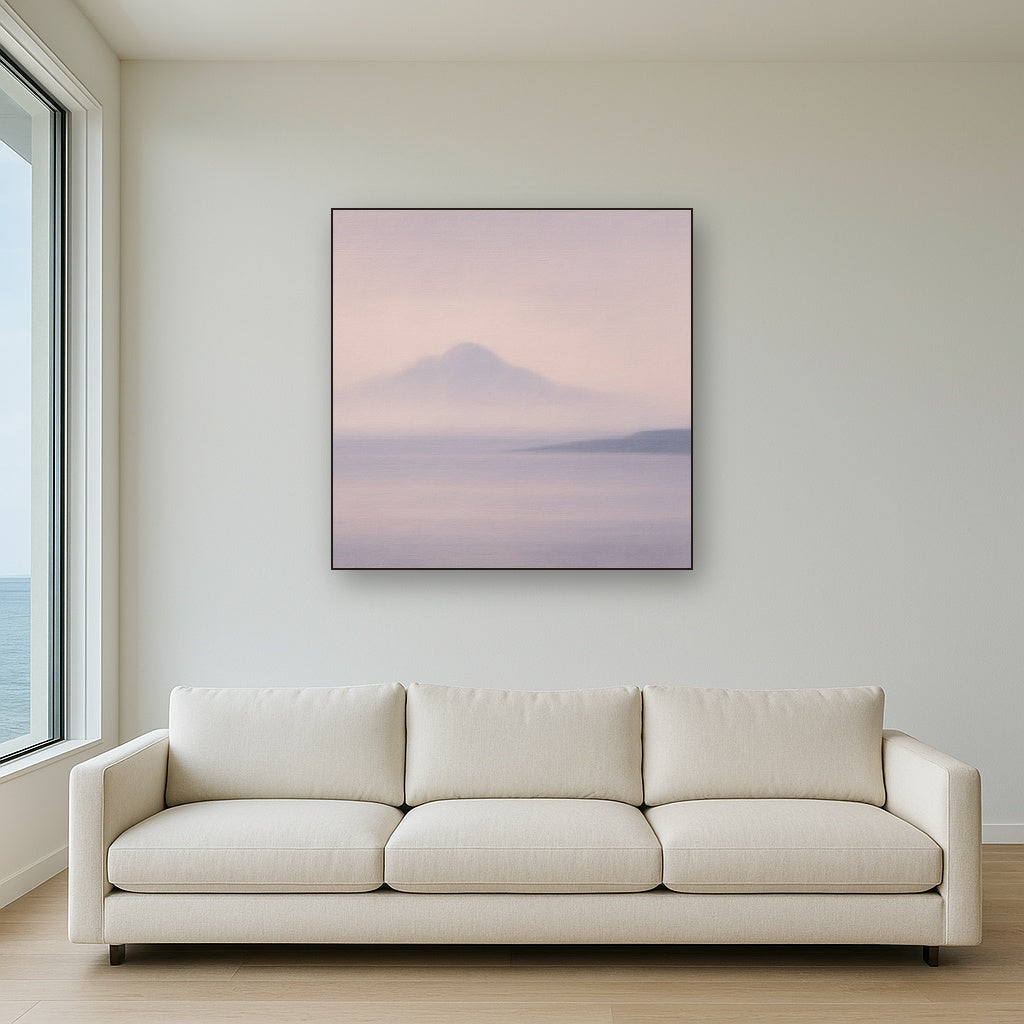 Misty Fjord & Low Clouds No. 7 - Modern Fine Art Oil Painting - View 2