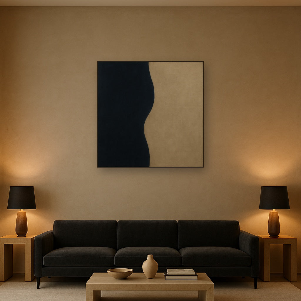Burnt Umber & Greige Duet No. 7 - Modern Fine Art Oil Painting - View 2