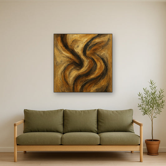 Flowing Gestural Figure in Charcoal Oil Painting - View 2