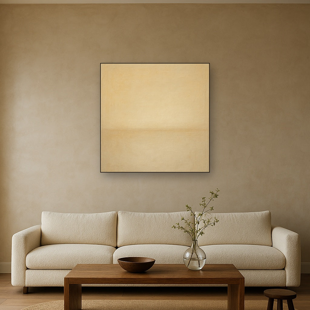 Earthy Raw Linen Texture Field No. 4 - Modern Fine Art Oil Painting - View 2