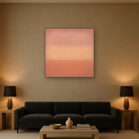Blush Rose & Dusky Terracotta Ambient Glow No. 6 Oil Painting - View 2
