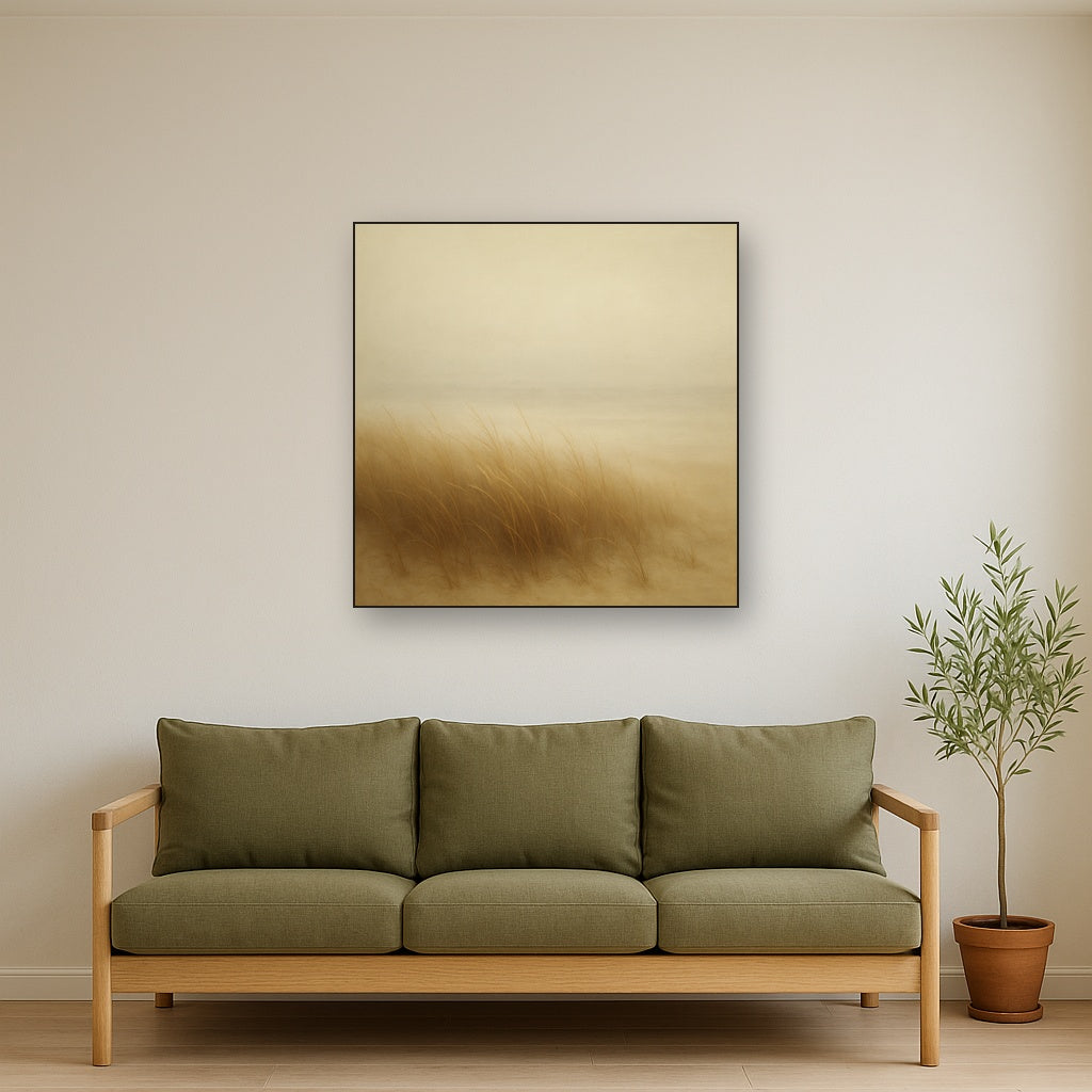 Silent Dune Grass in November Sea Fog No. 17 Oil Painting - View 2