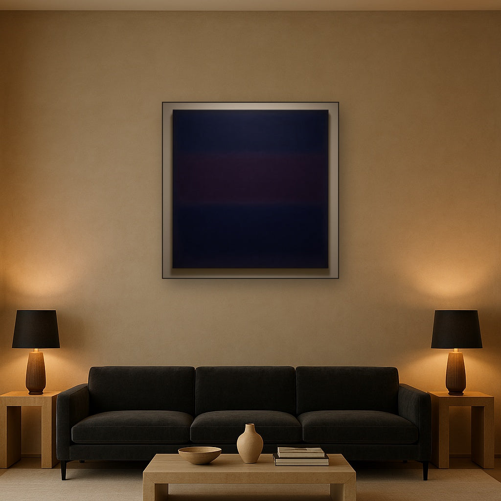 Deep Indigo & Midnight Plum Ambient Field No. 10 Oil Painting - View 2